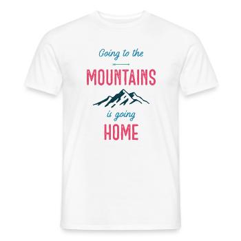 Aller à la montagne, c’est rentrer à la maison - T-shirt homme - blanc - Devant - AI Model Male 178 dark (178cm)