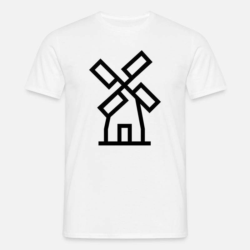 Windmühle windmill Luftenergie - Männer T-Shirt - Weiß