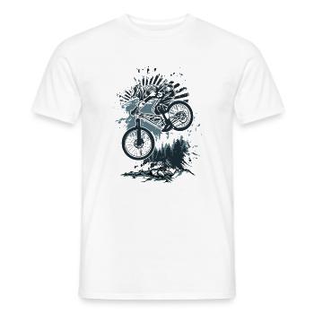 Dirt Bike Splash Forest Jump - Männer T-Shirt - Weiß - Vorne - AI Model Male 178 dark (178cm)