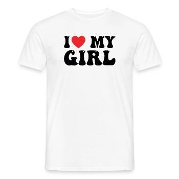 Ich liebe mein Mädchen - Männer T-Shirt - Weiß - Vorne - AI Model Male 178 dark (178cm)