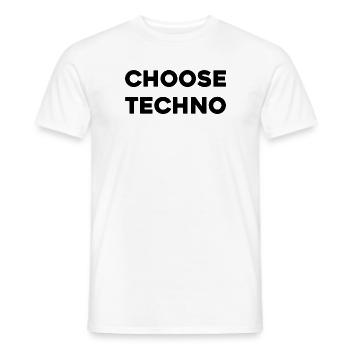 Choose Techno I Love Dark Hard Acid Techno Ver 1 - Männer T-Shirt - Weiß - Vorne - AI Model Male 178 dark (178cm)