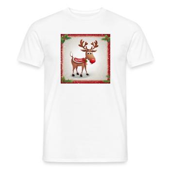 Noël de renne - T-shirt homme - blanc - Devant - AI Model Male 178 dark (178cm)