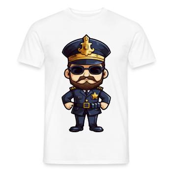 Policeman - Men's T-Shirt - white - Front - AI Model Male 178 dark (178cm)