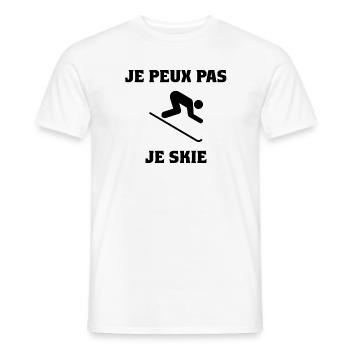 ICH KANN NICHT. SKI. SKI. SCHLÄGER. SCHNEE. SNOWBOARDEN - Männer T-Shirt - Weiß - Vorne - AI Model Male 178 dark (178cm)