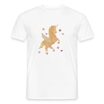 Einhorn, Pferd, Pony, Pegasus - Männer T-Shirt - Weiß - Vorne - AI Model Male 178 dark (178cm)