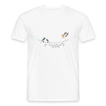 Vögel mit Spruch - Männer T-Shirt - Weiß - Vorne - AI Model Male 178 dark (178cm)