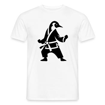 Penguin Karate Martial Arts Silhouette Minimalist - Men's T-Shirt - white - Front - AI Model Male 178 dark (178cm)