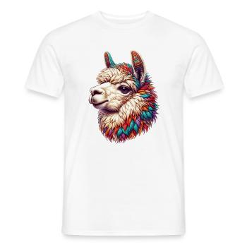 Alpaca - Men's T-Shirt - white - Front - AI Model Male 178 dark (178cm)