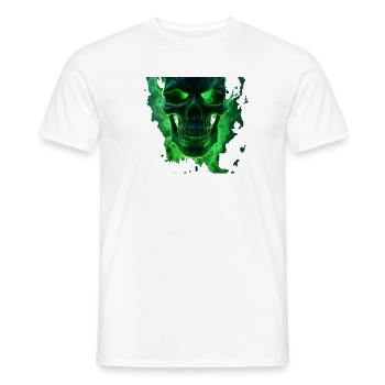 Leuchtender grüner Totenkopfdesign - Männer T-Shirt - Weiß - Vorne - AI Model Male 178 dark (178cm)