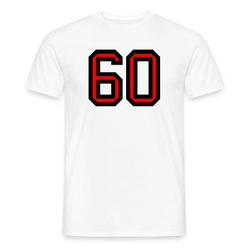 60. 60 ANS. 60e ANNIVERSAIRE. ANNIVERSAIRE 60 ANS. - T-shirt homme - blanc - Devant - AI Model Male 178 dark (178cm)
