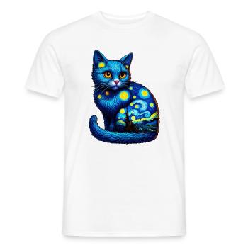 Cat - Men's T-Shirt - white - Front - AI Model Male 178 dark (178cm)