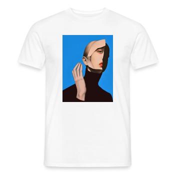 Surreal Portrait - Men's T-Shirt - white - Front - AI Model Male 178 dark (178cm)