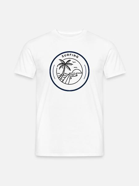 Farbige Pflanzenmuster auf dunklem Hintergrund - Männer T-Shirt - Weiß