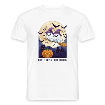 Night Flights & Fright Delights - Men's T-Shirt - white - Front - AI Model Male 178 dark (178cm)