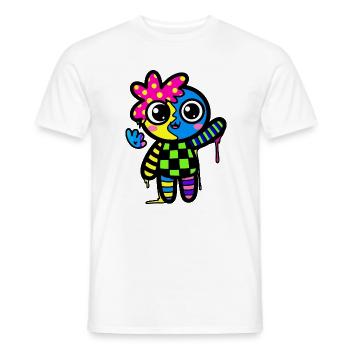 Split Face Regenbogen Pop Art - Männer T-Shirt - Weiß - Vorne - AI Model Male 178 dark (178cm)