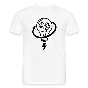 Cerveau et lampe – séance de brainstorming - T-shirt homme - blanc - Devant - AI Model Male 178 dark (178cm)