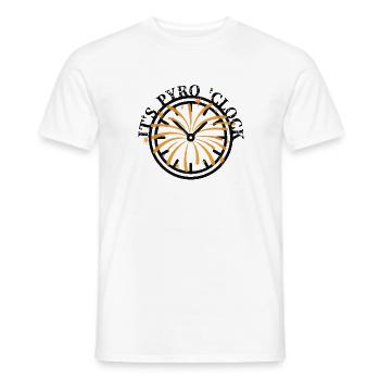 It's pyro 'clock - Silvester Zeit für Feuerwerk - Men's T-Shirt - white - Front - AI Model Male 178 dark (178cm)