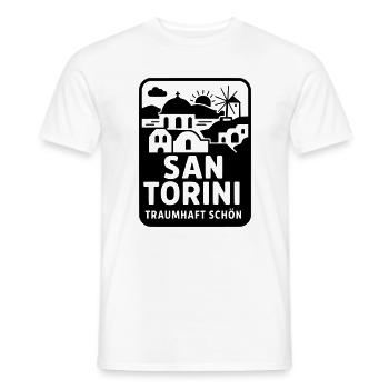 santorin griechenland san torini urlaub souvenir - Männer T-Shirt - Weiß - Vorne - AI Model Male 178 dark (178cm)