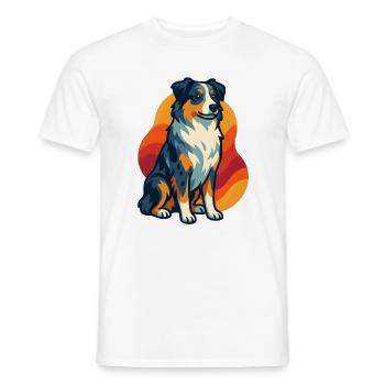 Sunset Australian Shepherd Dog - Men's T-Shirt - white - Front - AI Model Male 178 dark (178cm)
