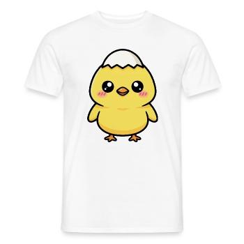 poussin avec casquette Kawaii - T-shirt homme - blanc - Devant - AI Model Male 178 dark (178cm)