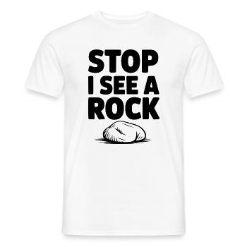 Stop I See a Rock - Men's T-Shirt - white - Front - AI Model Male 178 dark (178cm)