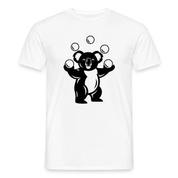 Koala juggles balls cartoon illustration - Men's T-Shirt - white - Front - AI Model Male 178 dark (178cm)