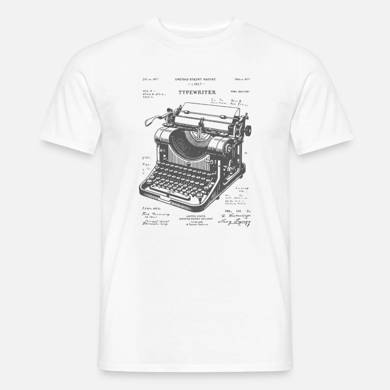 Plan de machine à écrire antique - T-shirt homme - blanc