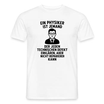 Physicist Explanation Definition Funny - Men's T-Shirt - white - Front - AI Model Male 178 dark (178cm)