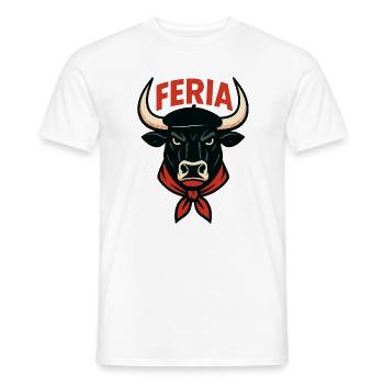 Feria – Baskenland – Stier - Männer T-Shirt - Weiß - Vorne - AI Model Male 178 dark (178cm)