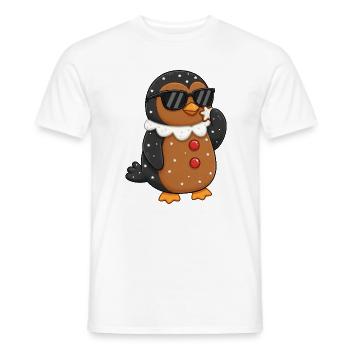 Süßer Pinguin Weihnachts Lebkuchenmann Cartoon - Männer T-Shirt - Weiß - Vorne - AI Model Male 178 dark (178cm)