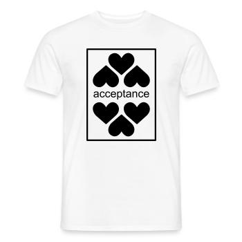 Acceptance  - Men's T-Shirt - white - Front - AI Model Male 178 dark (178cm)