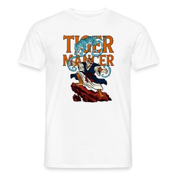 Tiger Mancer Mystic Warrior with Spirit Tiger - T-shirt homme - blanc - Devant - AI Model Male 178 dark (178cm)