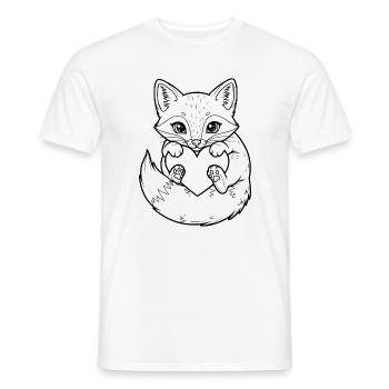 Cute fox with heart – for animal lovers - Men's T-Shirt - white - Front - AI Model Male 178 dark (178cm)