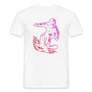 Klassisches Snowboard Motiv - Männer T-Shirt - Weiß - Vorne - AI Model Male 178 dark (178cm)