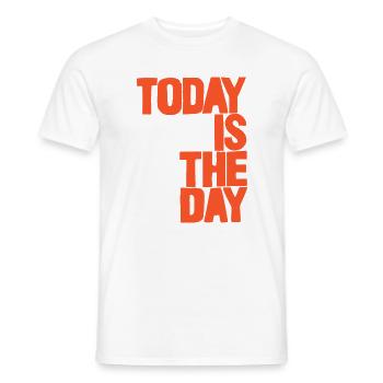 Aujourd’hui est le jour - T-shirt homme - blanc - Devant - AI Model Male 178 dark (178cm)
