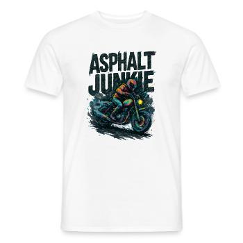 asphalt junkie - moto - T-shirt homme - blanc - Devant - AI Model Male 178 dark (178cm)