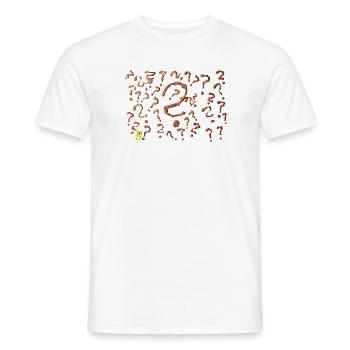 many question marks artwork - Men's T-Shirt - white - Front - AI Model Male 178 dark (178cm)