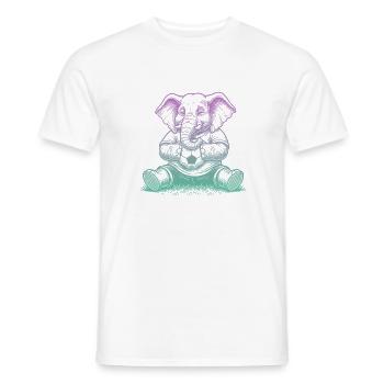 Fußball Elefant - Männer T-Shirt - Weiß - Vorne - AI Model Male 178 dark (178cm)