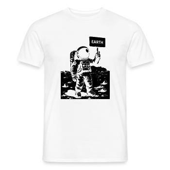 Astronaut on the moon holding a sign - Männer T-Shirt - Weiß - Vorne - AI Model Male 178 dark (178cm)