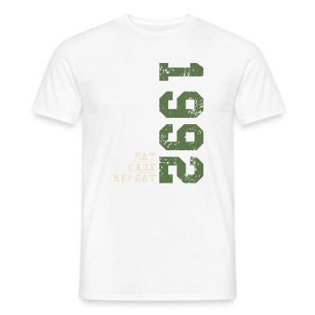1992 Birthday 1992 Born in 1992 Birthday - Men's T-Shirt - white - Front - AI Model Male 178 dark (178cm)