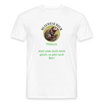 Pilsbock Biber Bier Humor Shirt - Männer T-Shirt - Weiß - Vorne - AI Model Male 178 dark (178cm)