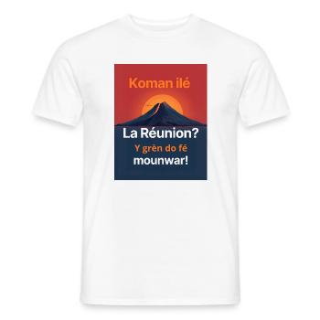 Ille au Soleil Réunion Créole - T-shirt homme - blanc - Devant - AI Model Male 178 dark (178cm)