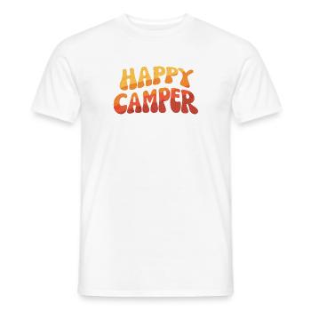 Happy Camper Gradient Text - Men's T-Shirt - white - Front - AI Model Male 178 dark (178cm)