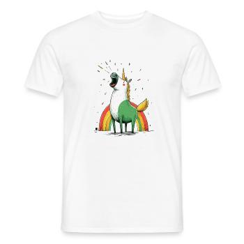 Licorne à la magie arc-en-ciel - T-shirt homme - blanc - Devant - AI Model Male 178 dark (178cm)