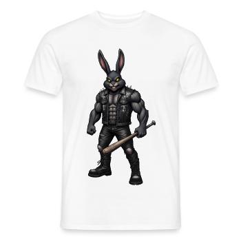 Heavy Metal Osterhase Rocker Ostern Hardcore Hase - Männer T-Shirt - Weiß - Vorne - AI Model Male 178 dark (178cm)