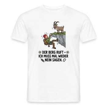 Der Berg ruft Humor Klettern - Männer T-Shirt - Weiß - Vorne - AI Model Male 178 dark (178cm)
