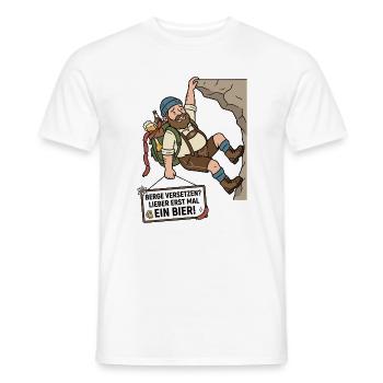 Berge versetzen Bier Humor - Männer T-Shirt - Weiß - Vorne - AI Model Male 178 dark (178cm)