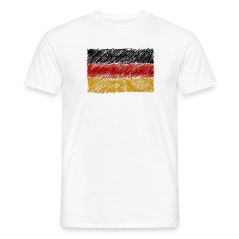 Kritzelei der deutschen Flagge - Männer T-Shirt - Weiß - Vorne - AI Model Male 178 dark (178cm)