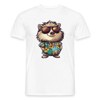 Vacances de bandes dessinées du hérisson - T-shirt homme - blanc - Devant - AI Model Male 178 dark (178cm)