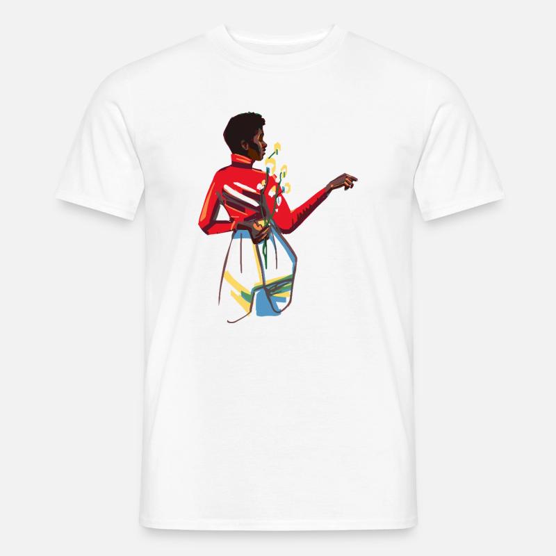 Dame mit Blumen - Männer T-Shirt - Weiß